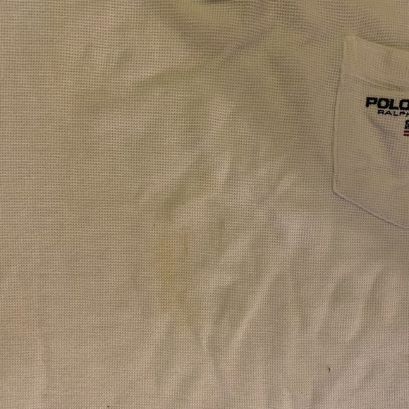 Vintage 90s Polo Sport White Collared Polo Rugby Ringer Tee Shirt - Mens sz 3XL - Picture 5 of 10